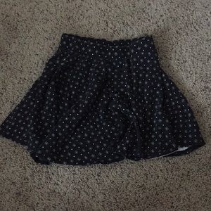 Black with white diamonds Skater Skirt